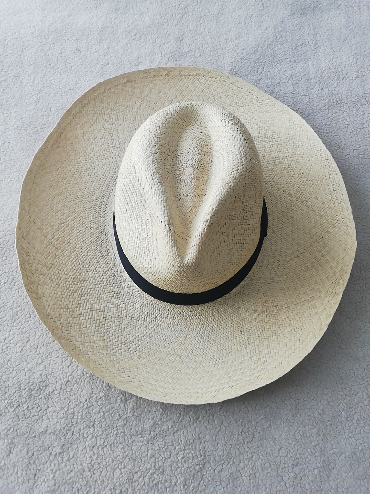 GENUINE ECUADOR HAT “PANAMA HAT” 100% TOQUILLA STRAW LARGE 60Cm CLASSIC BEIGE