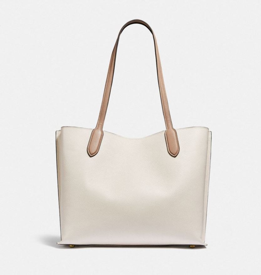 COACH Color-Block Leather Willow Tote Chalk Multi One Size C0691-B4CAH