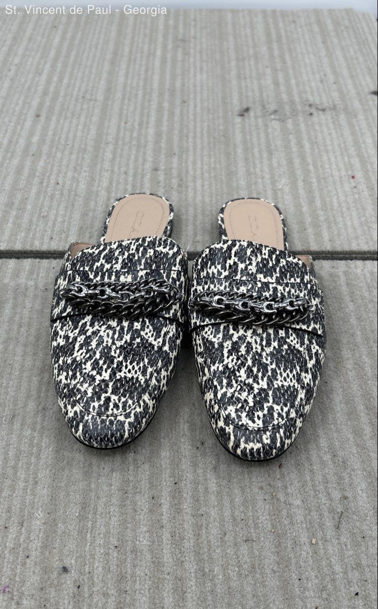Coach Faye Loafers Black Flecked Mule Flat Women’s Size 8