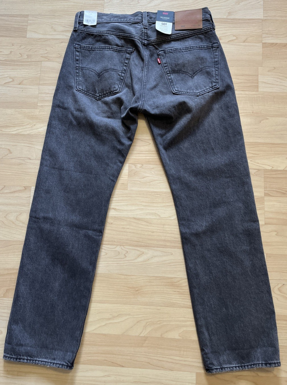 Levi’s 501 Selvedge Original Straight Leg Jeans Men’s 32×30 Gray Big E NWT $148