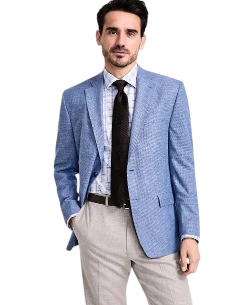 Michael Kors Mens Classic fit Sport Coat Blazer 42 R Light Blue Solid