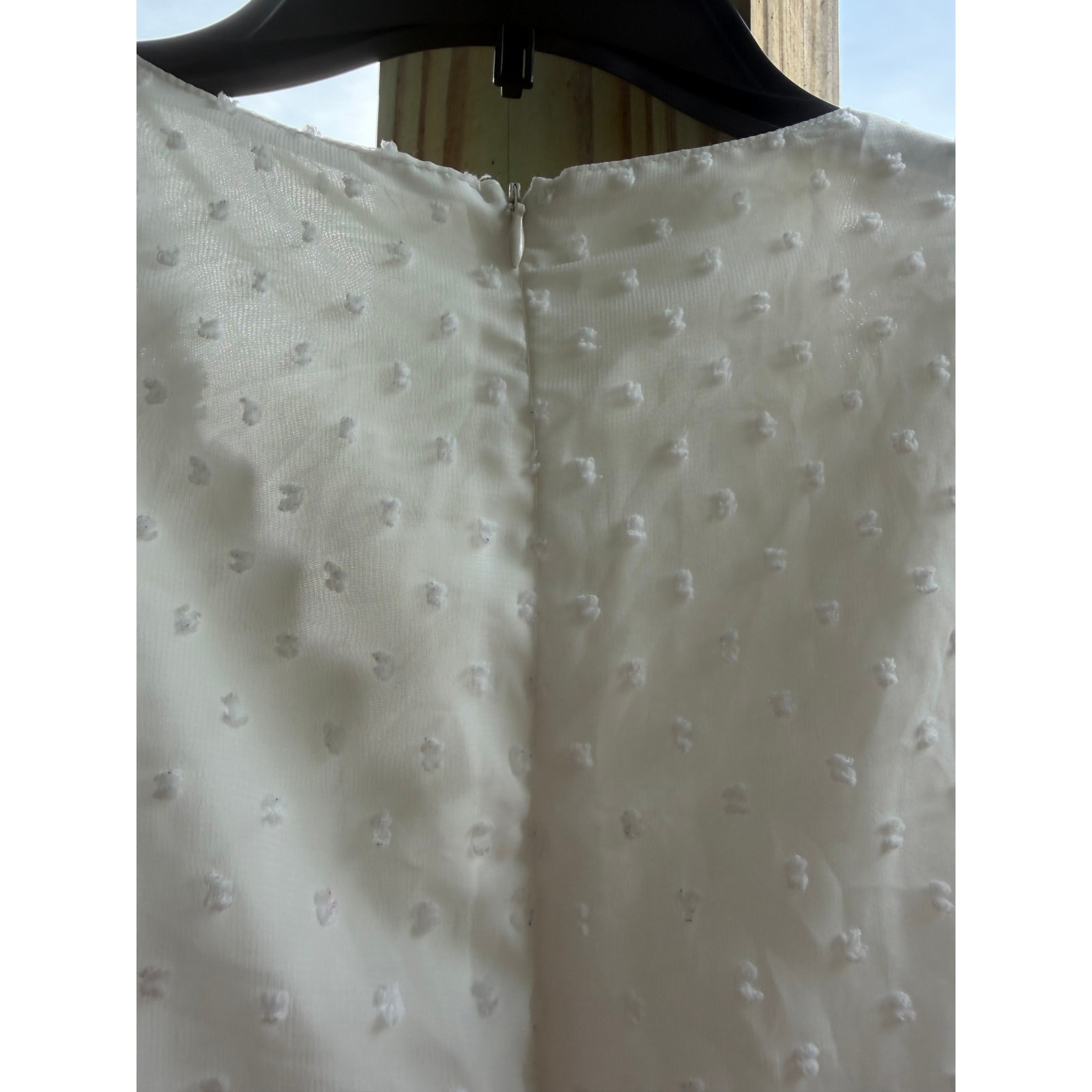 Fariycore Boho Coquette Cottagecore SHEIN White Swiss Dot Lace Mini Dress L