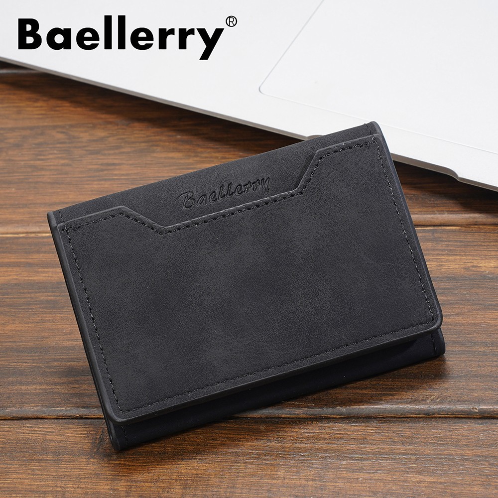 Men Slim Wallet Trifold PU Leather Front Pocket Credit Card Holder Handbag Purse