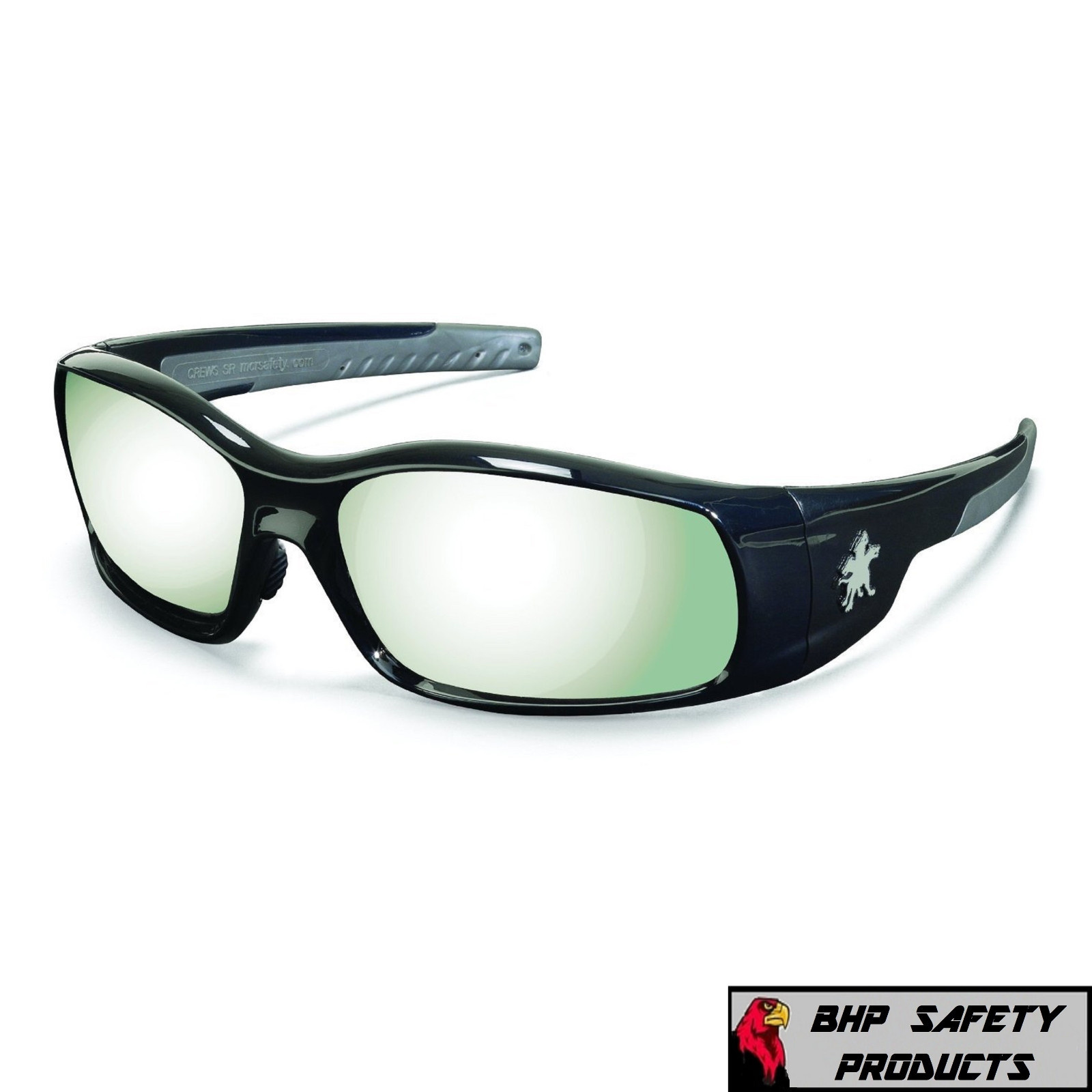 MCR CREWS SWAGGER SAFETY GLASSES SR117 BLACK FRAME/SILVER MIRROR LENS SUNGLASSES