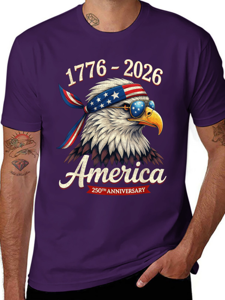 250 Years America Anniversary 1776 Bald Eagle 250th Birthday US Flag T-Shirt
