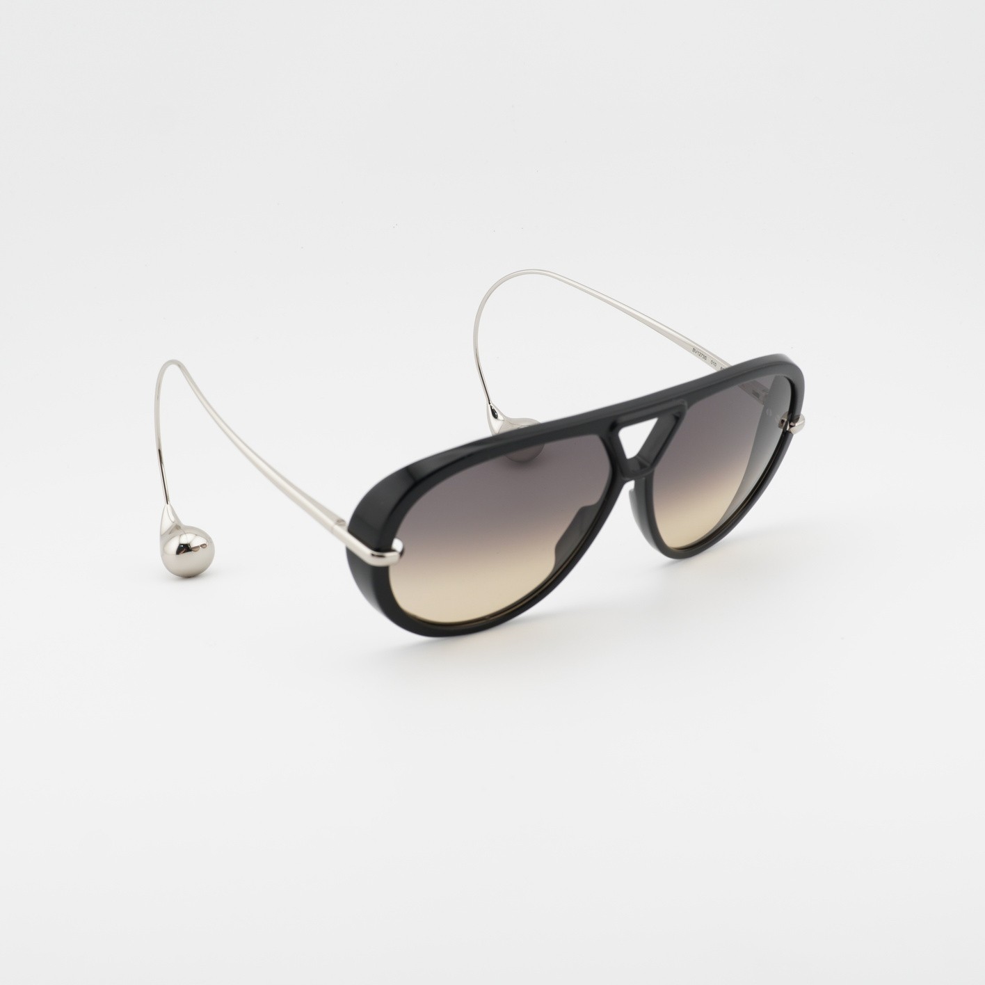 Bottega Veneta BV1273S 010 Black/Silver/Double Gradient Brown To Ochra 63-12-…