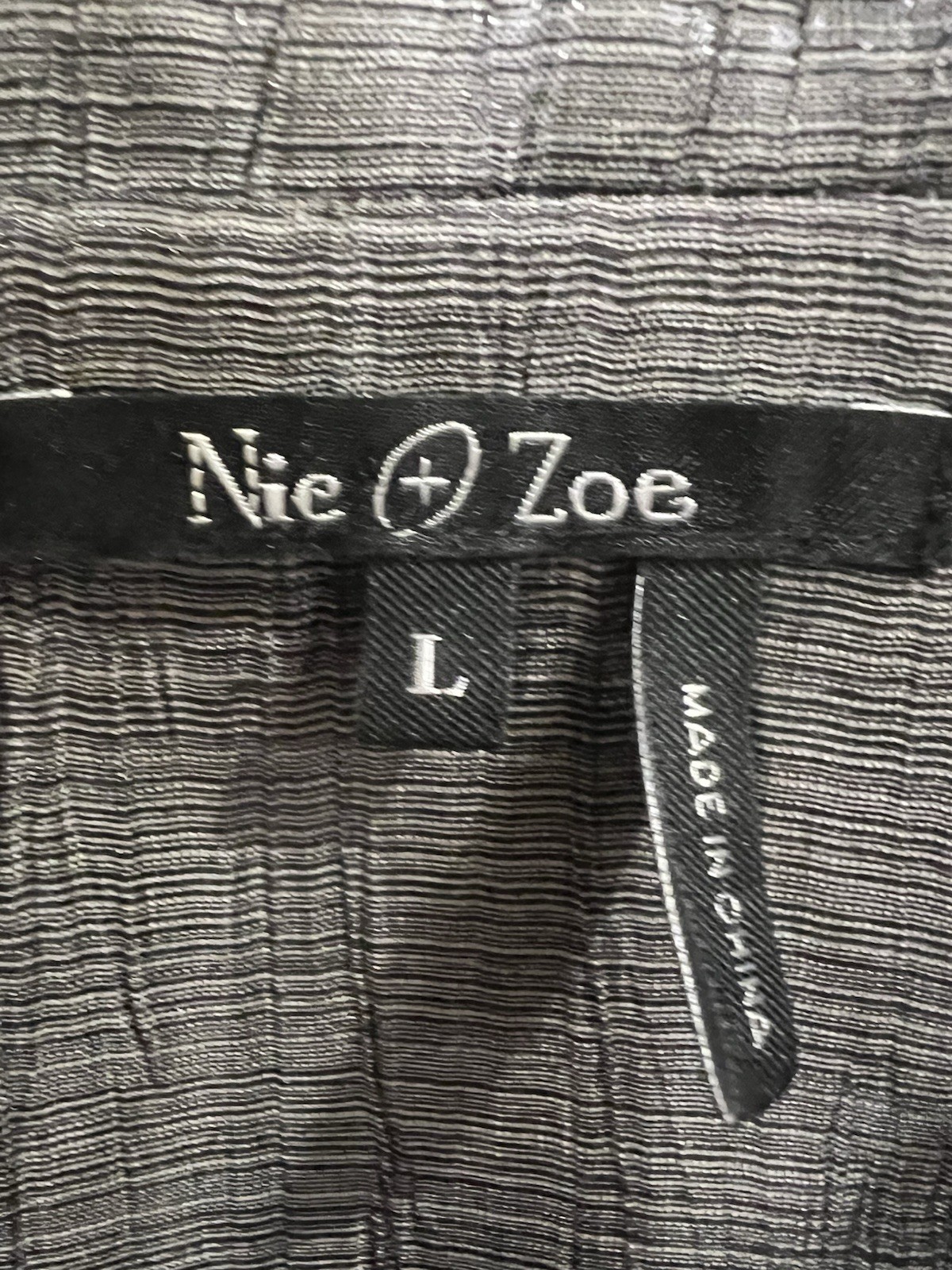 NIC + ZOE Metallic Utility Jacket Ruffle Detail Roll Tab Sleeve Cinch Waist Sz L
