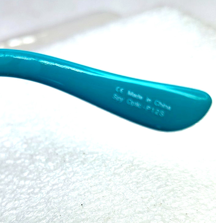 SPY + Matte Teal Flynn 50/50 Shield MIRRORED SUNGLASSES 134-00-140 Scratches