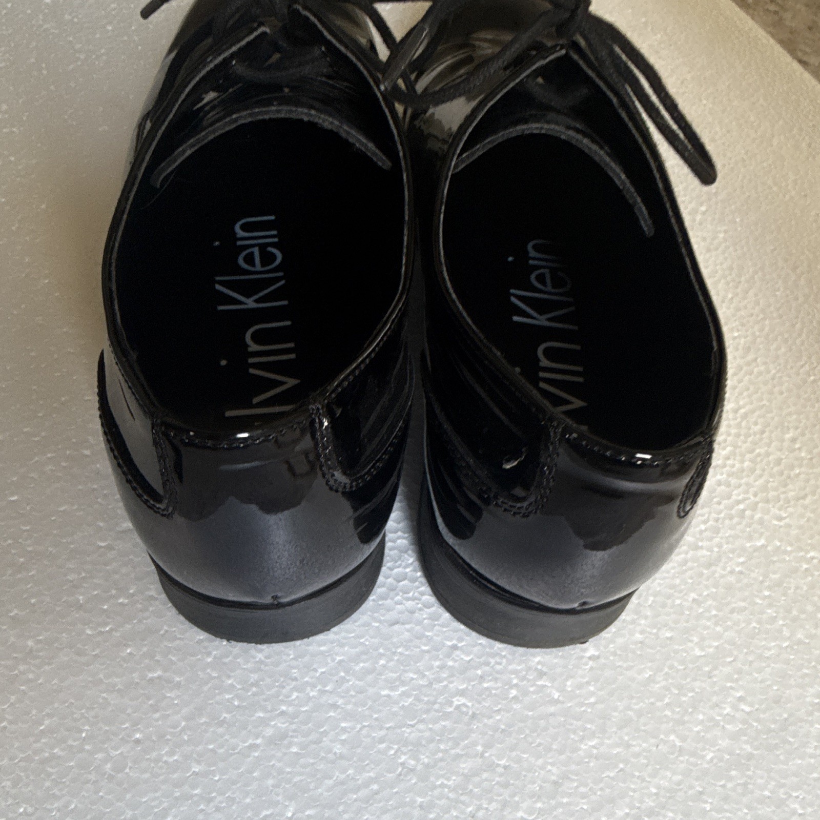 Calvin Klein Brodie Patent Leather Lace-Up Oxford Dress Shoes Black 11.5M