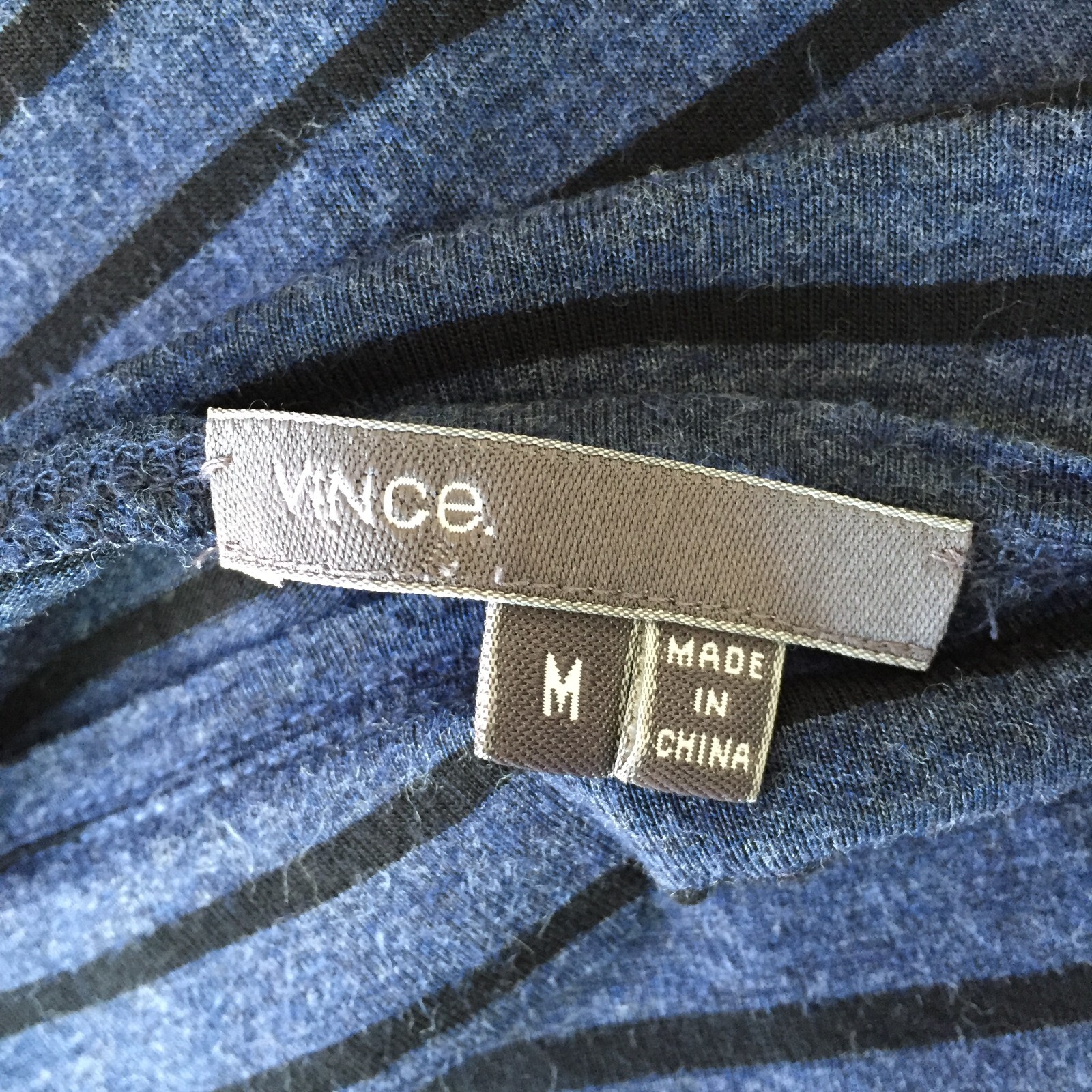 VINCE Womens sz Small/Medium Dark Blue Black Striped Long Sleeve Shirt