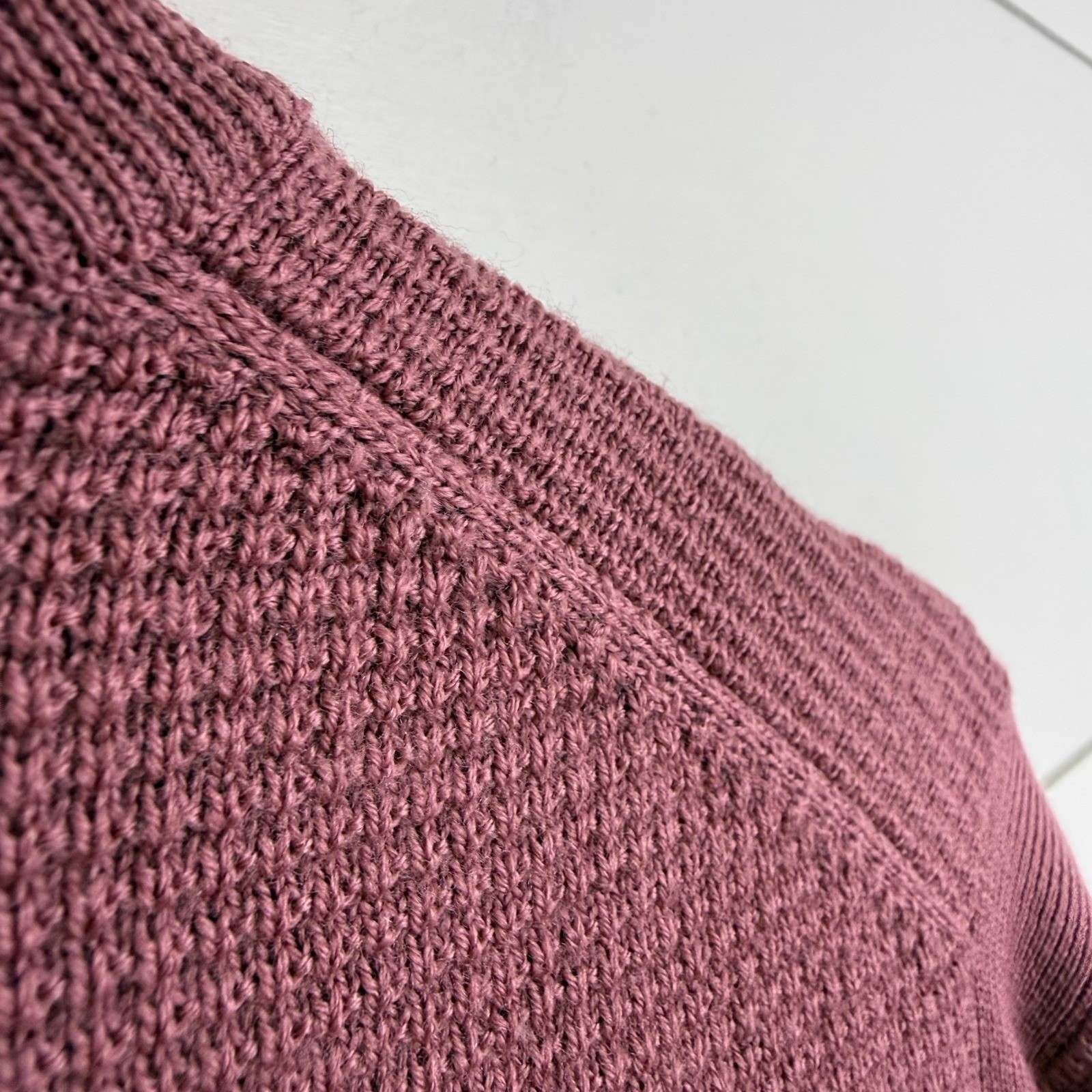 Todd Snyder Men LARGE WAFFLE Knit SWEATER Merino Wool LIGHTWEIGHT Dusty Mauve