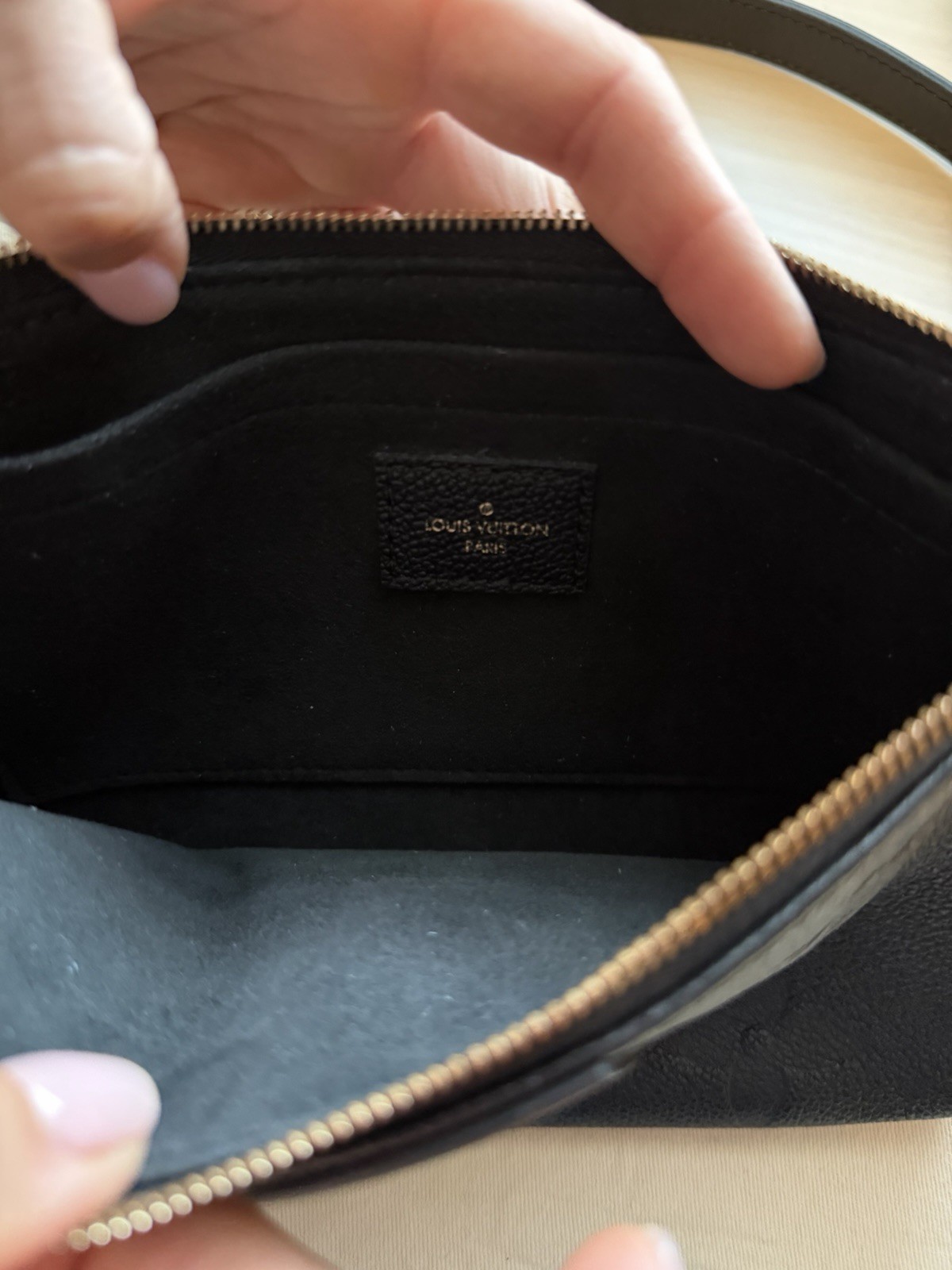 Louis Vuitton Multi Pochette Shoulder Bag Black Leather
