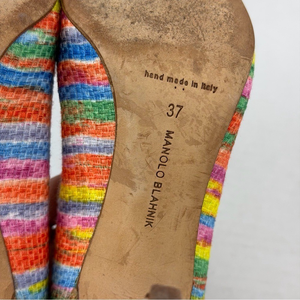 Manolo Blahnik BB 105 Multicolor Fabric Heels Size 37 (US 6.5–7) Colorful