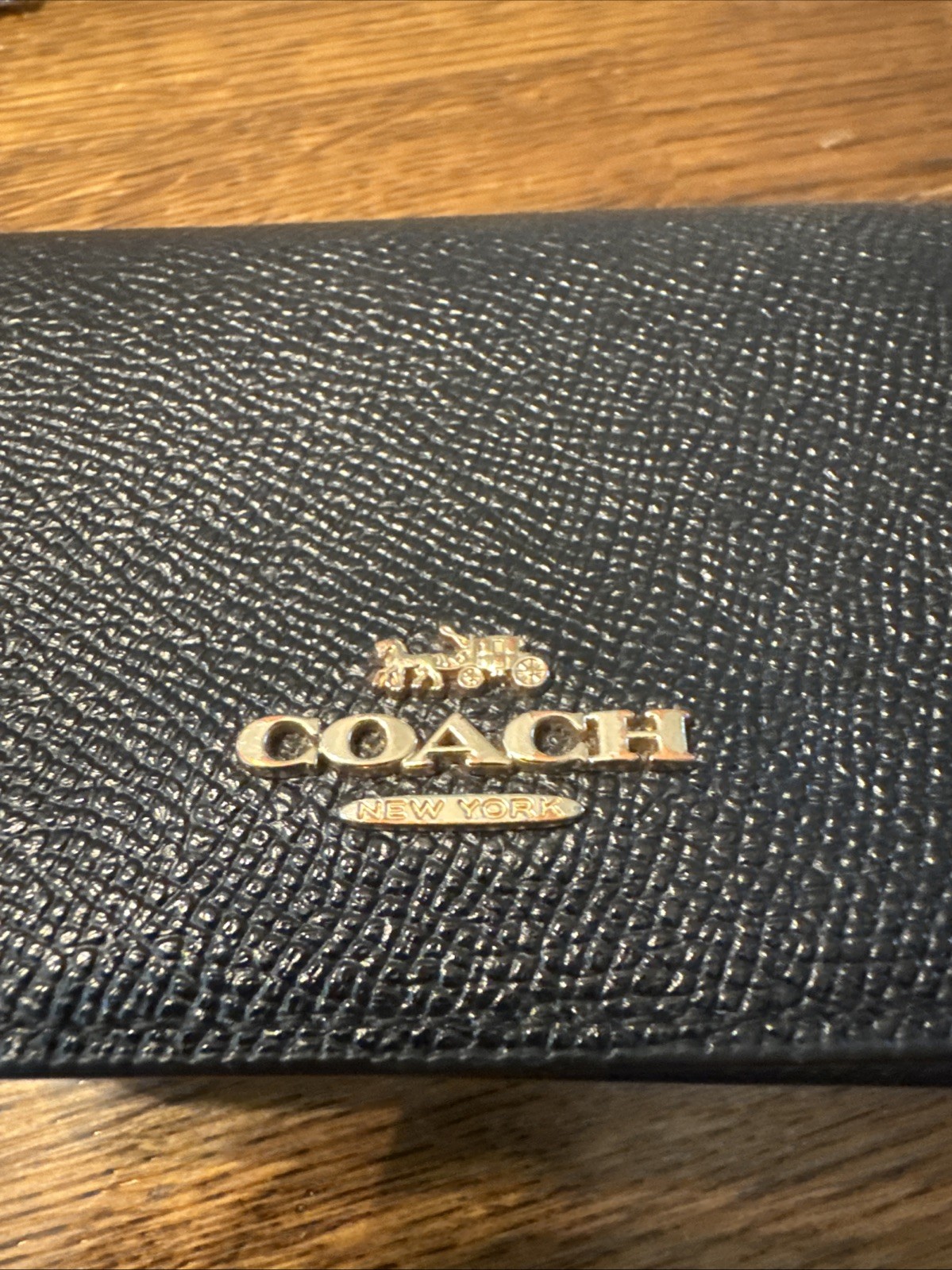 NEW Coach Mini Leather Wallet On A Chain Black C0059