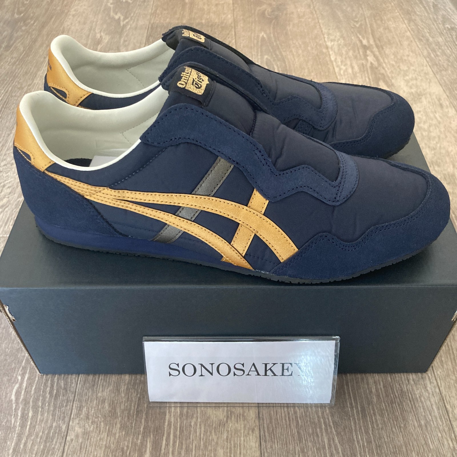 Onitsuka Tiger SERRANO SLIP-ON 1183C615 400 MIDNIGHT/PURE GOLD New in Box