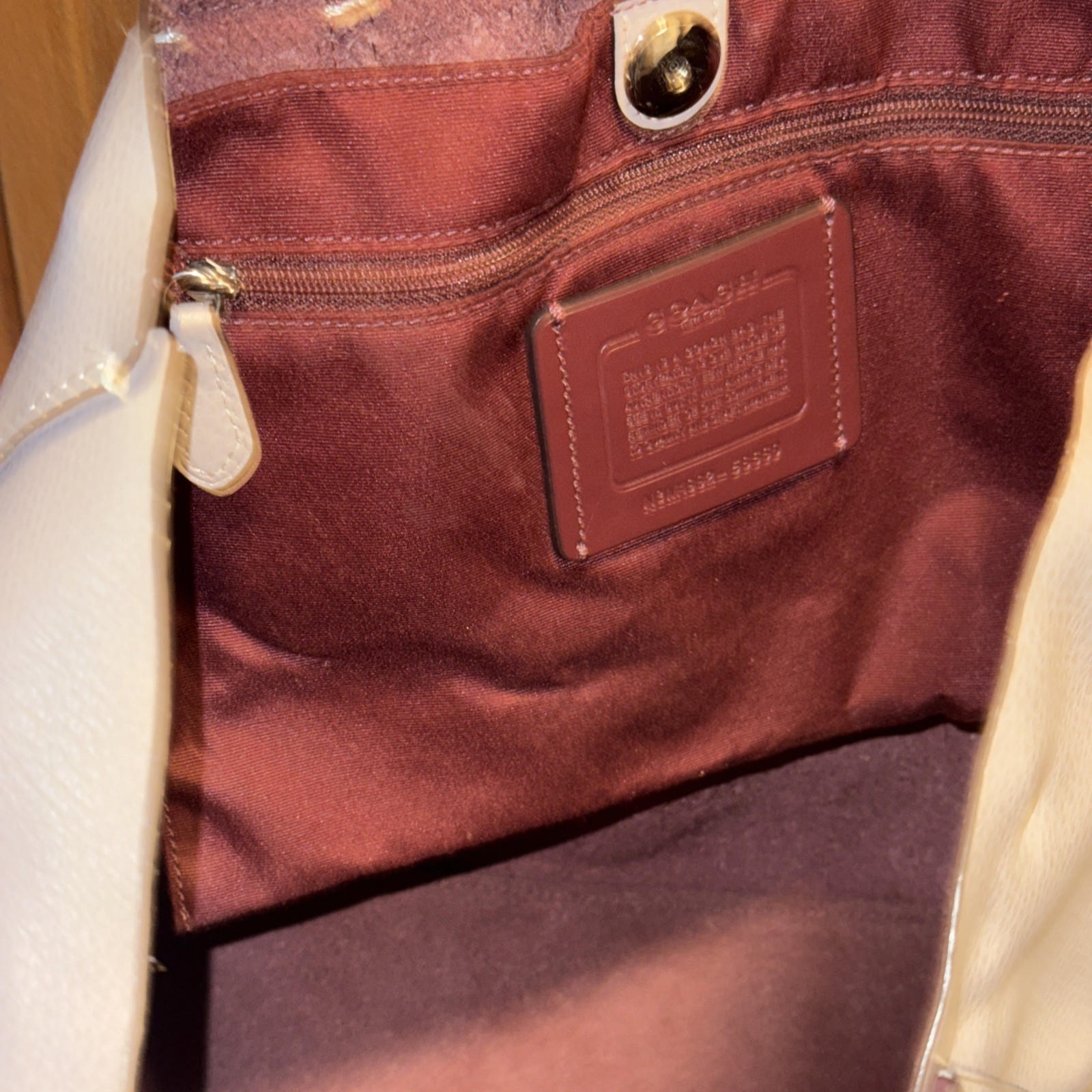 Coach F58660 Derby Tote Light Gray Super Soft Pebbled Leather Shoulder Bag