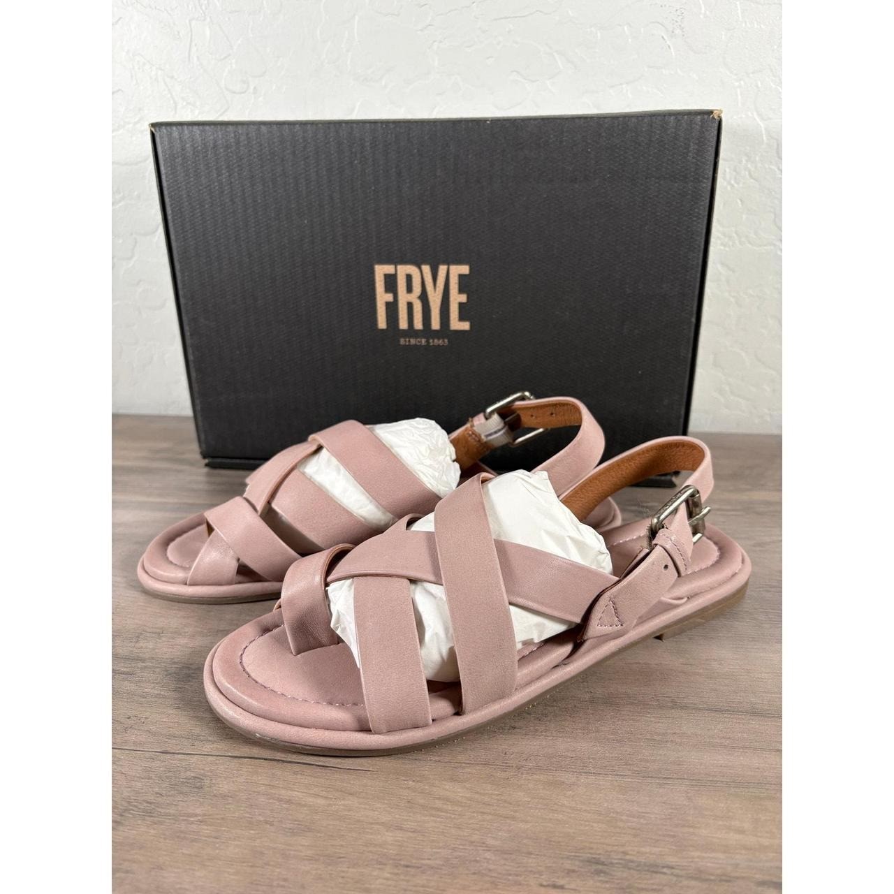 Frye Tait Softy Criss Cross Lilac Leather Sandals 9.5 M Strappy Slingback