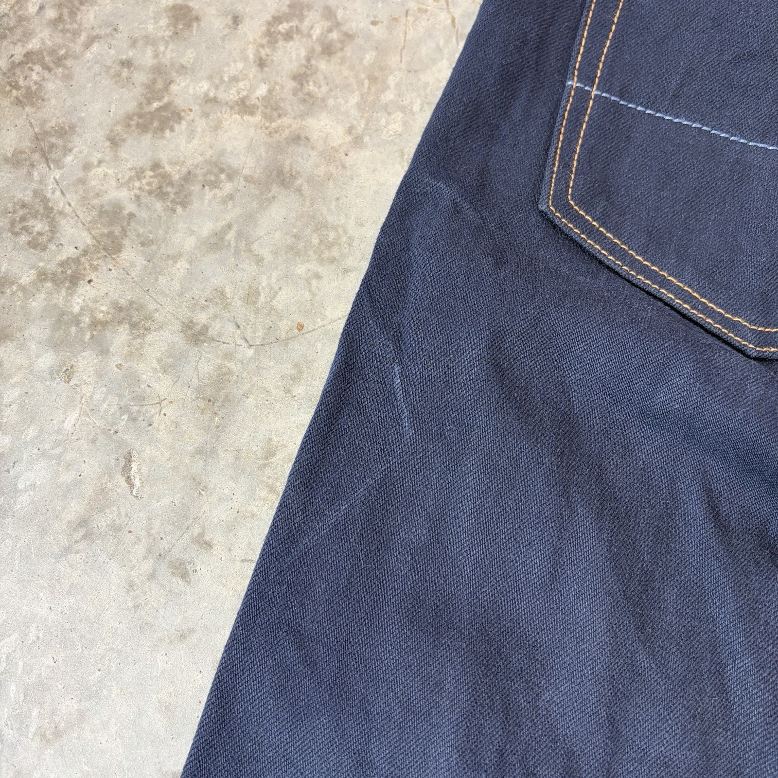 Gustin California Straight Raw Selvedge Jeans Denim Blue Button Fly Men’s 32×34