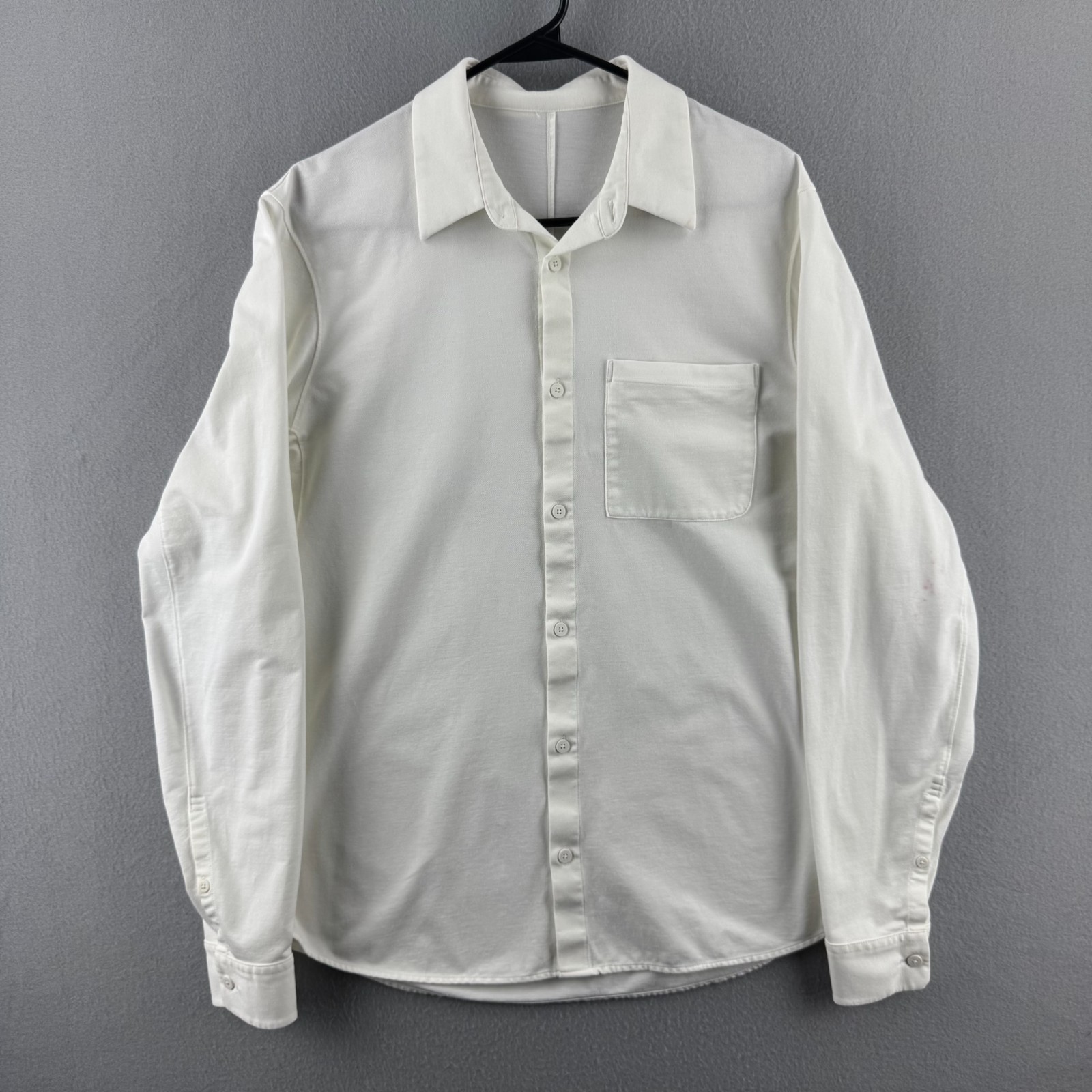 Lululemon Shirt Mens Large White Commission Button Up Long Sleeve SEE DETAILS