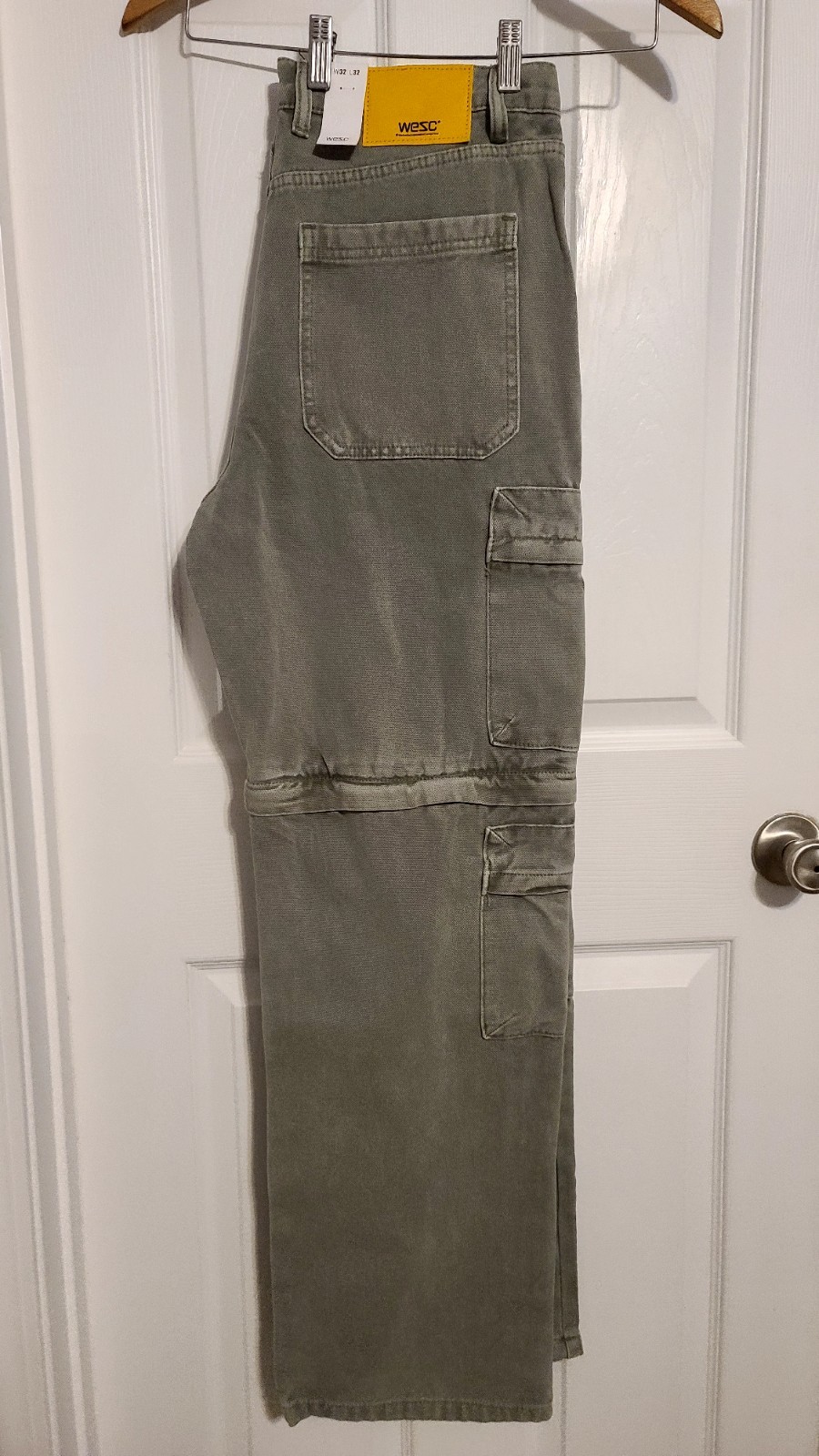 WeSc Flint Grey Baggy Zip Off Cargo Pants to Shorts (NWT) Men’s W32 L32