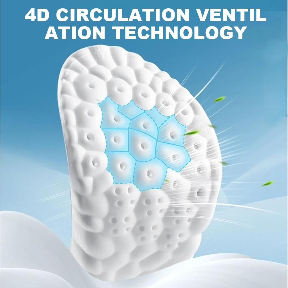 4D Massage Sports Insoles – Ultra Soft, Shock Absorption & Breathable Comfort