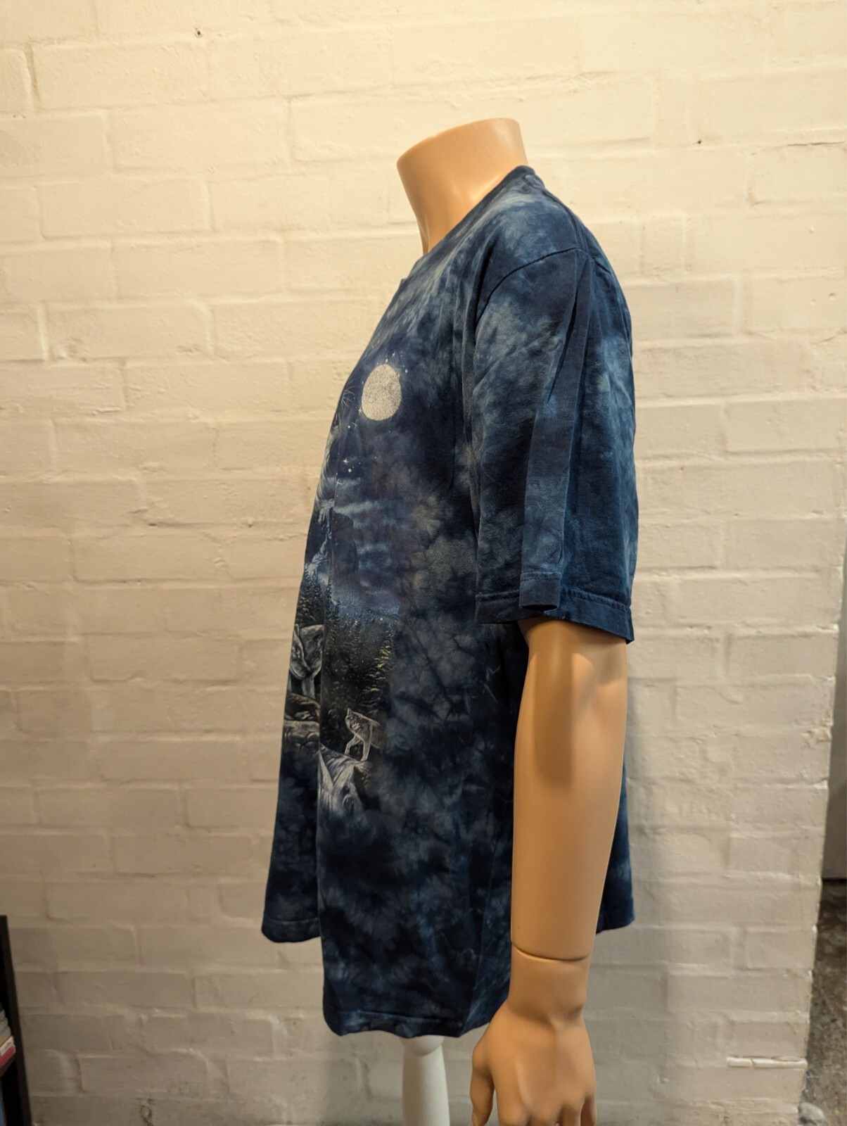 Rock Eagle Tshirt XXL Tie Dye Blue Wolves Moonlight 2XL Top Tee Short Sleeve