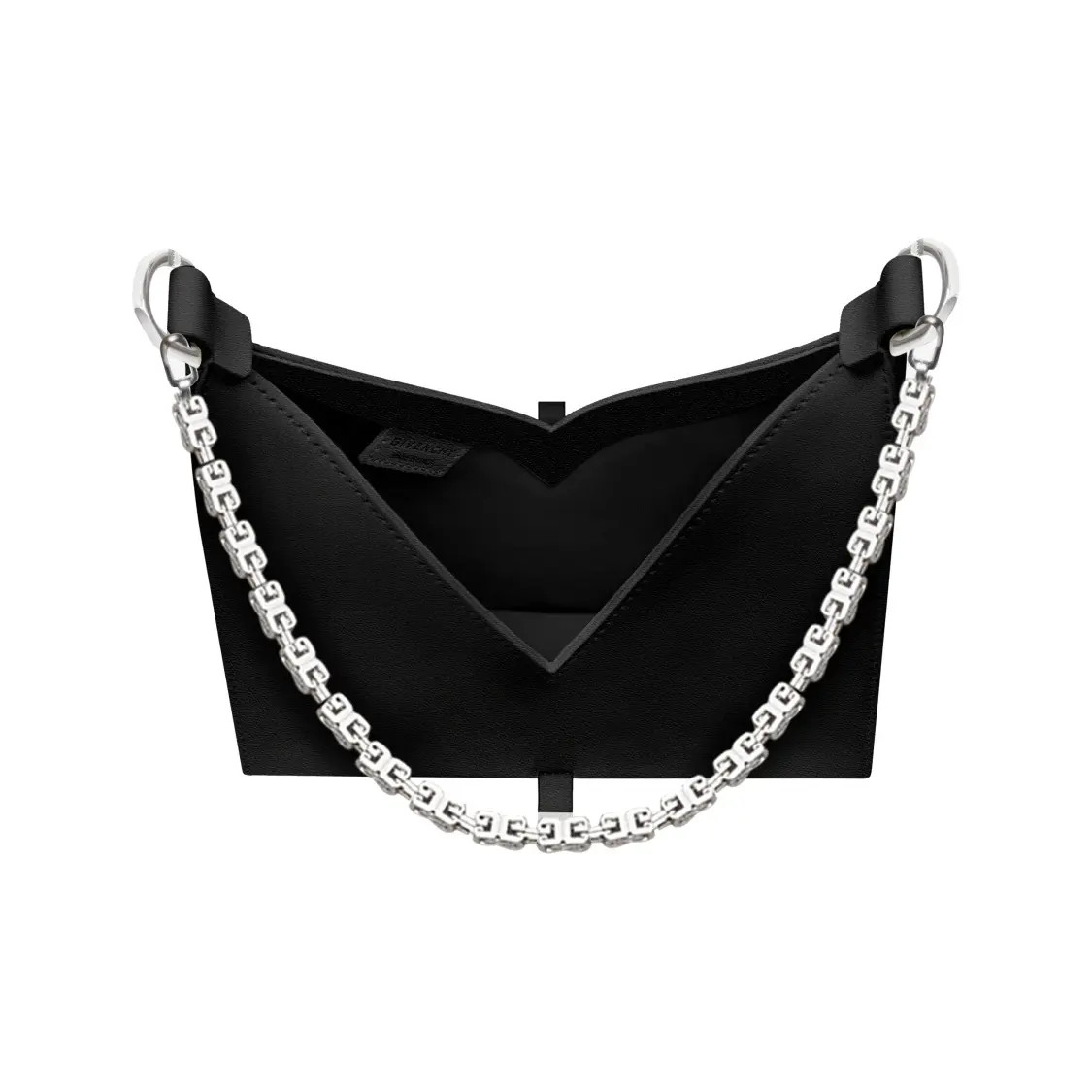 GIVENCHY cut-out Silver G-Cube Chain Tote Shoulder Bag Women’s 7.8×2.3×8.6 in