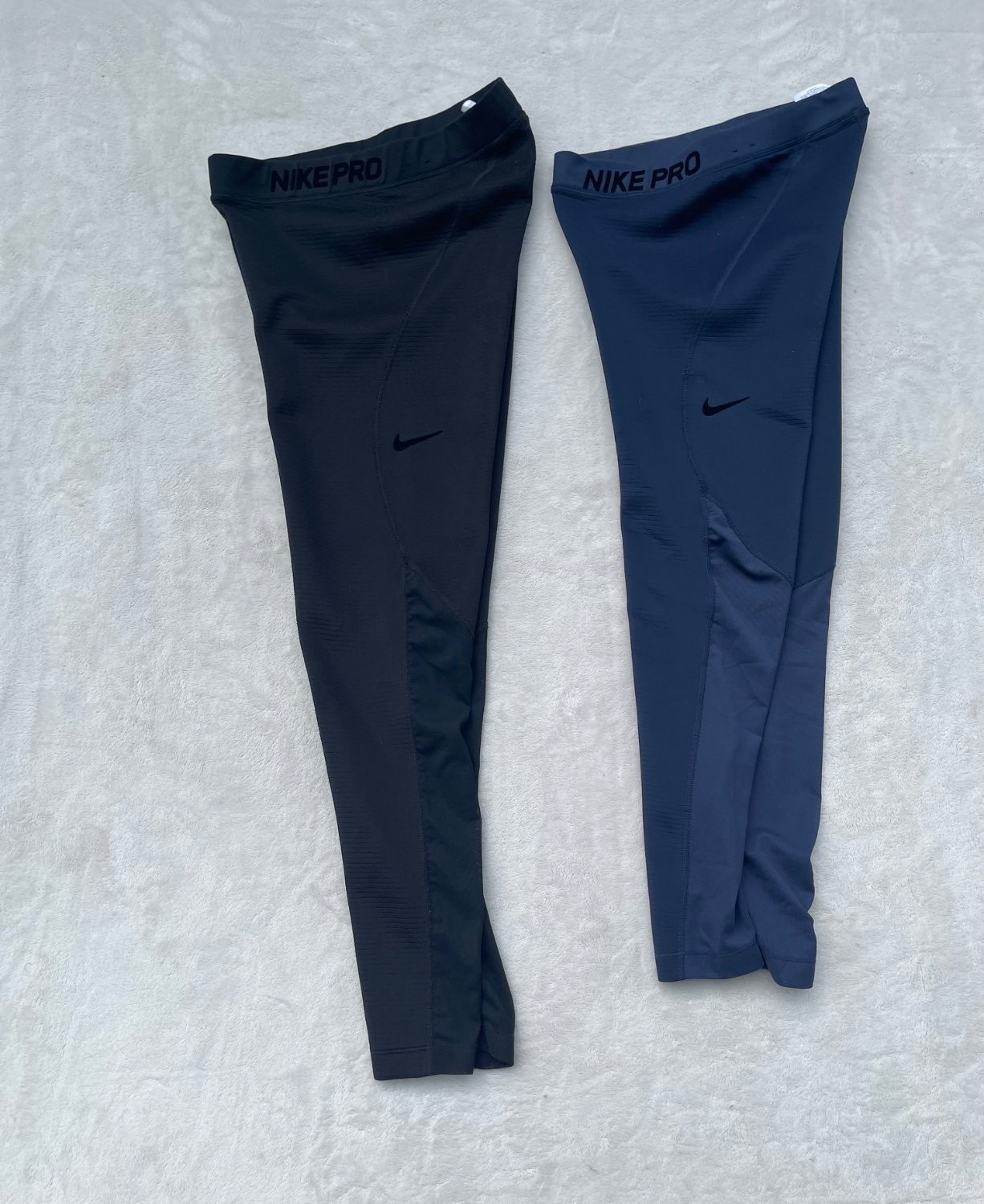 Lot of 2 Nike Pro Womens Full Length Compression Leggings Black Navy Blue