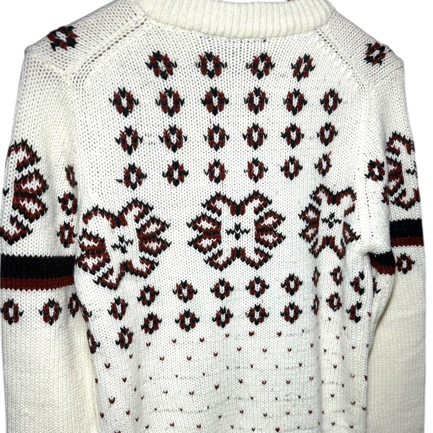 Atkinson Cream Size M Fair Isle Knit Sweater Women’s Long Sleeve Crew Neck