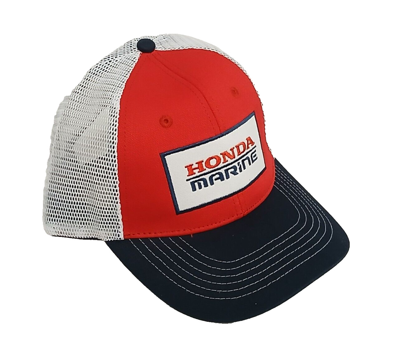 NEW Honda Marine Men’s Trucker Snapback Adjustable Cap (RED/NAVY BLUE/WHITE)