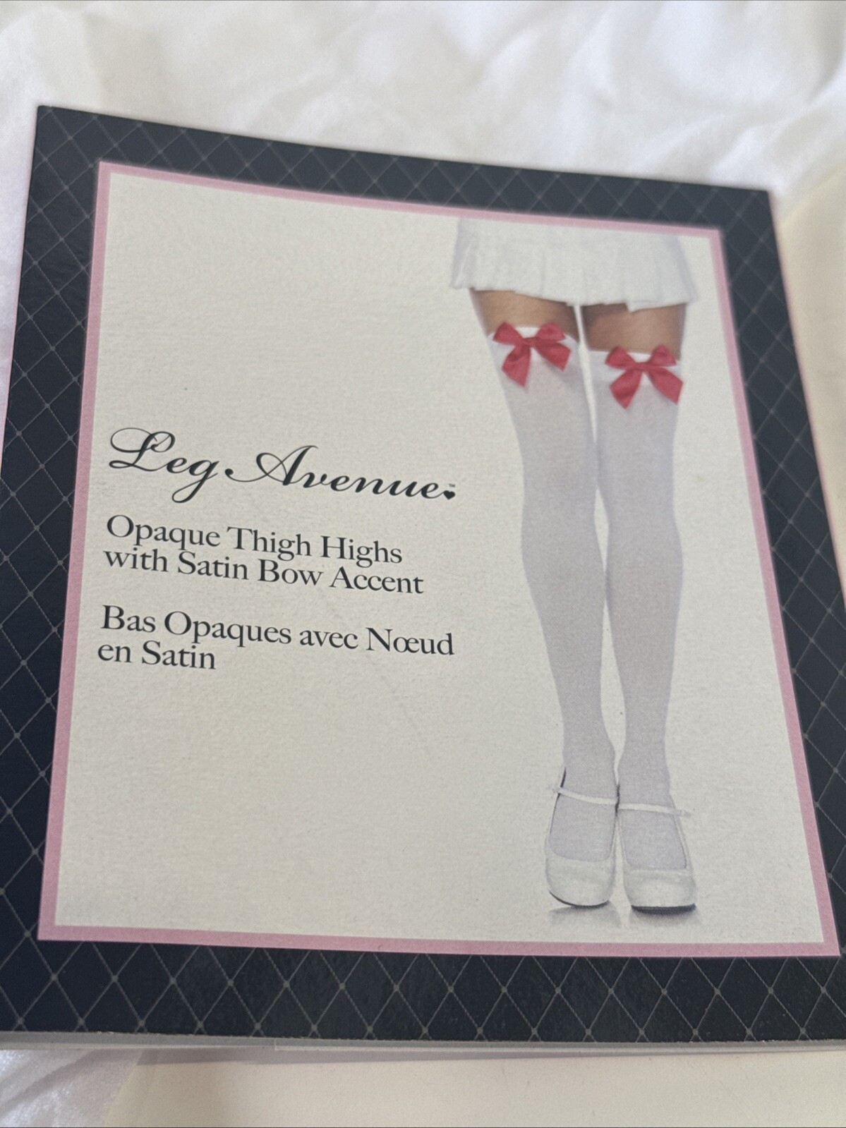 Satin Bow Thigh Highs Stockings Sexy Pretty Black Blue Neon Pink Red White