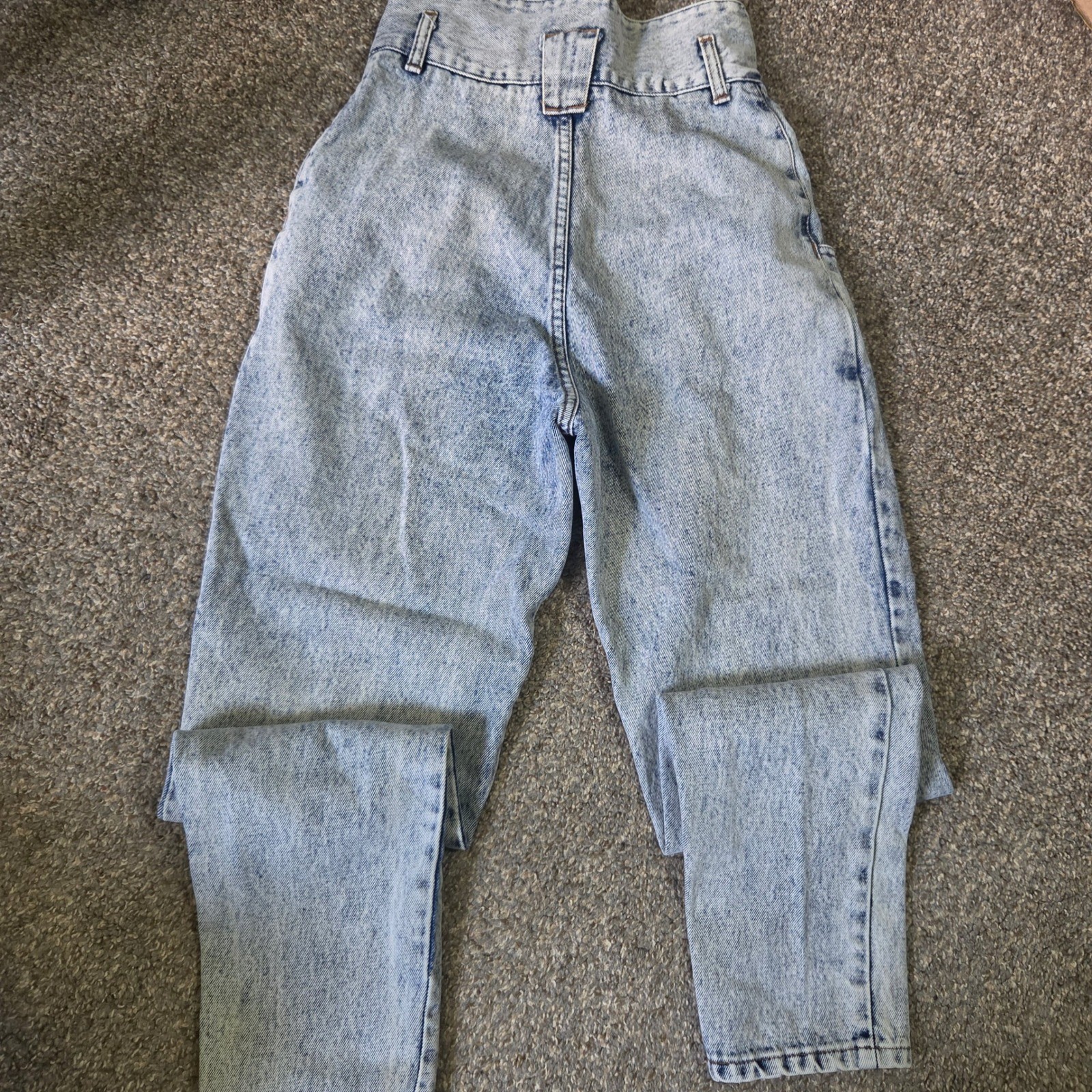 Vintage First Acid Wash High Waisted Pleated Tapered Jeans Light Blue Size 5