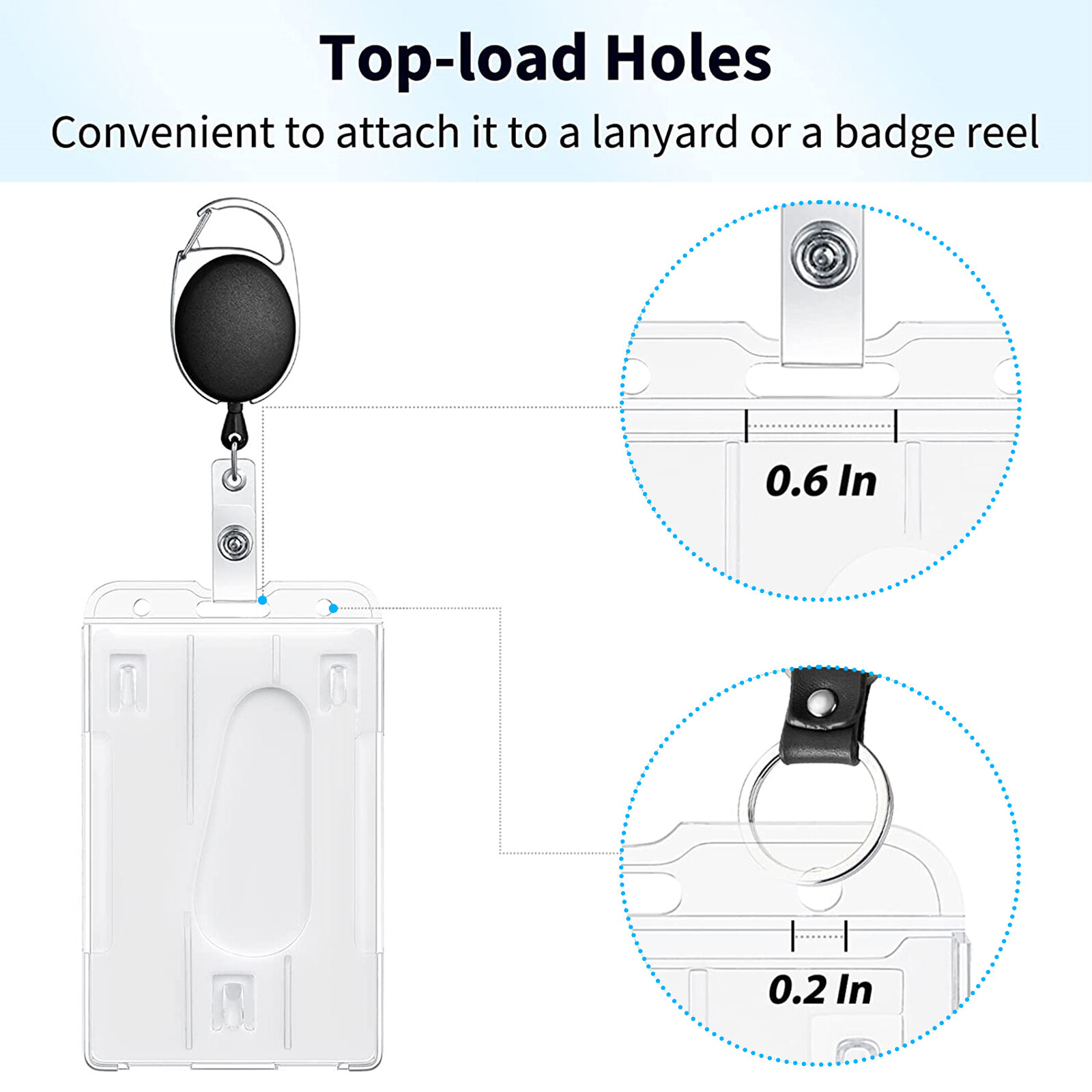 10Pcs Vertical Hard Plastic ID Card Badge Holder Protector for ID Credit Cards