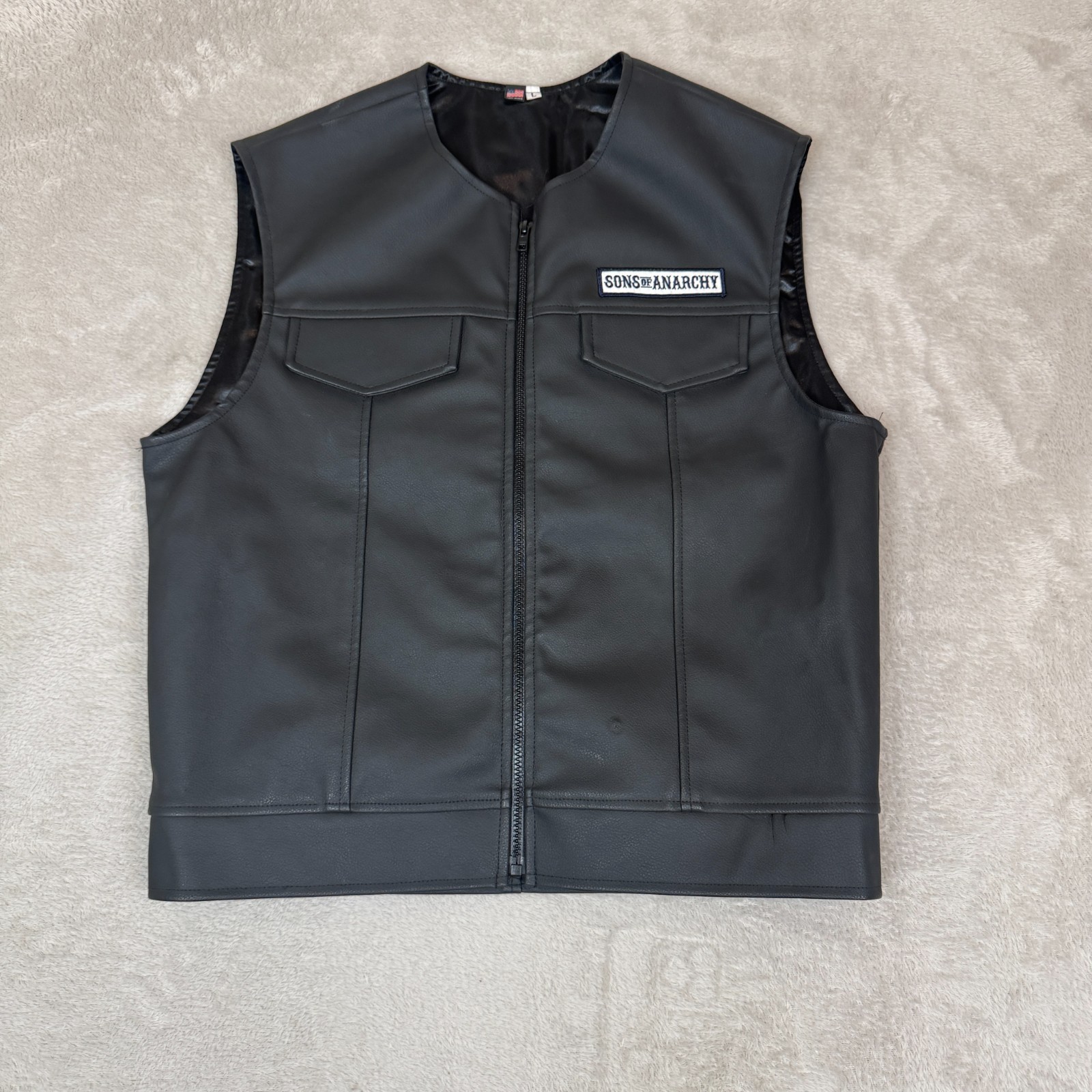 VTG SOA Sons of Anarchy Highway Biker Vest Mens L Preowned Leather Jacket Skull
