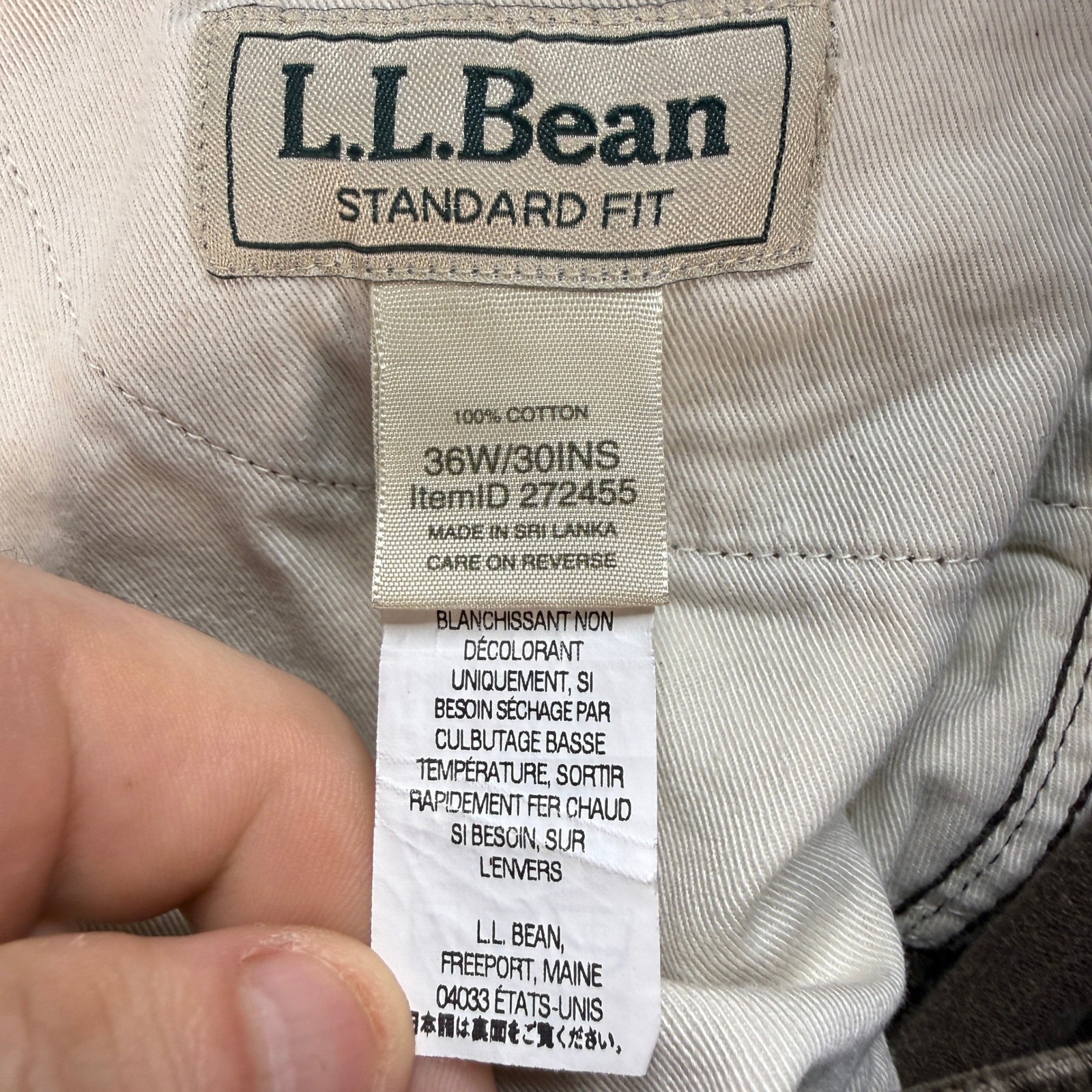 LL Bean Corduroy Pants Standard Fit 36×30 (FIT 36×29) Brown Straight Leg Cotton