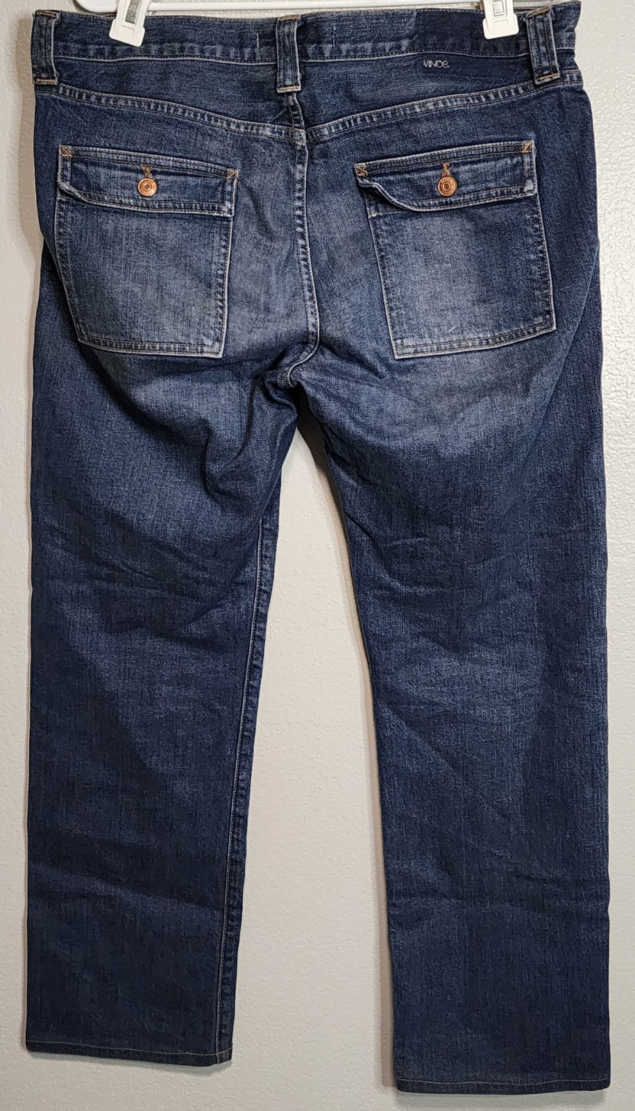 Vince 34×28 Distressed Stone Washed Blue Jeans Front Pocket Cargo Made In Usa