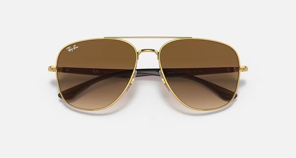 Ray-Ban RB3683 Polished Gold Frame / Brown Gradient Lenses RB3683 001-5156 NEW