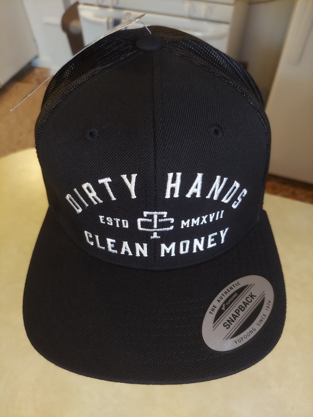 Dirty Hands Clean Money Troll Co Mesh Snapback Trucker Ball Cap NWT