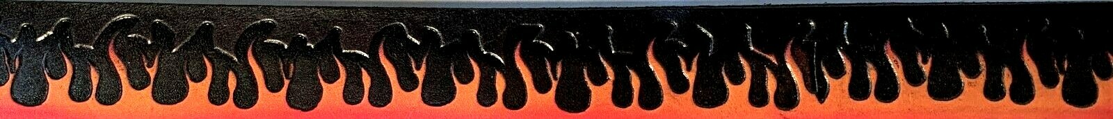 RED FLAMES EMBOSSED TRUCKER MOTORCYCLE COWHIDE LEATHER BELT SIZE 26-48 USA MADE