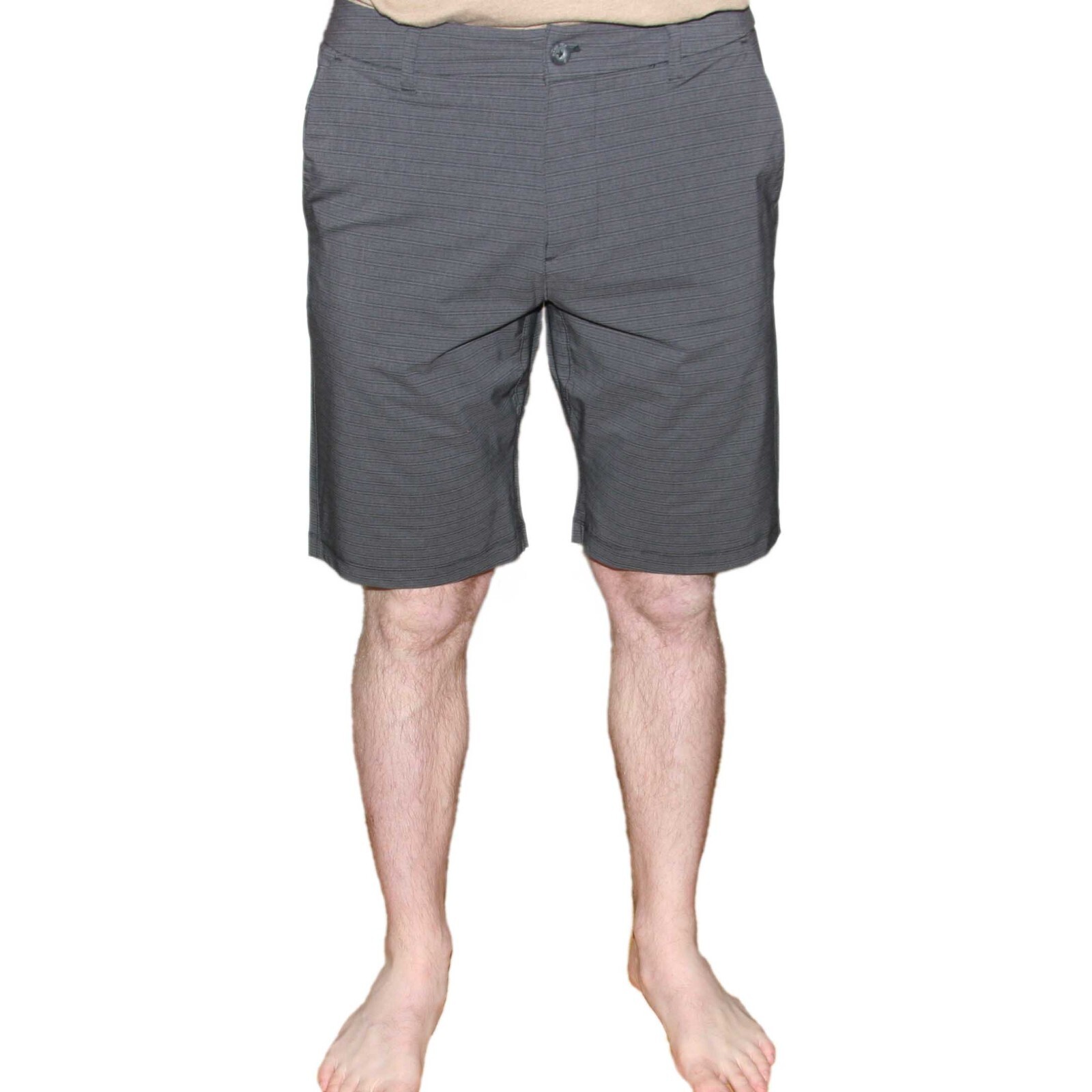 Hang Ten Men’s Shorts Hybrid lightweight Quick dry Gray Black stripe NWT size 32
