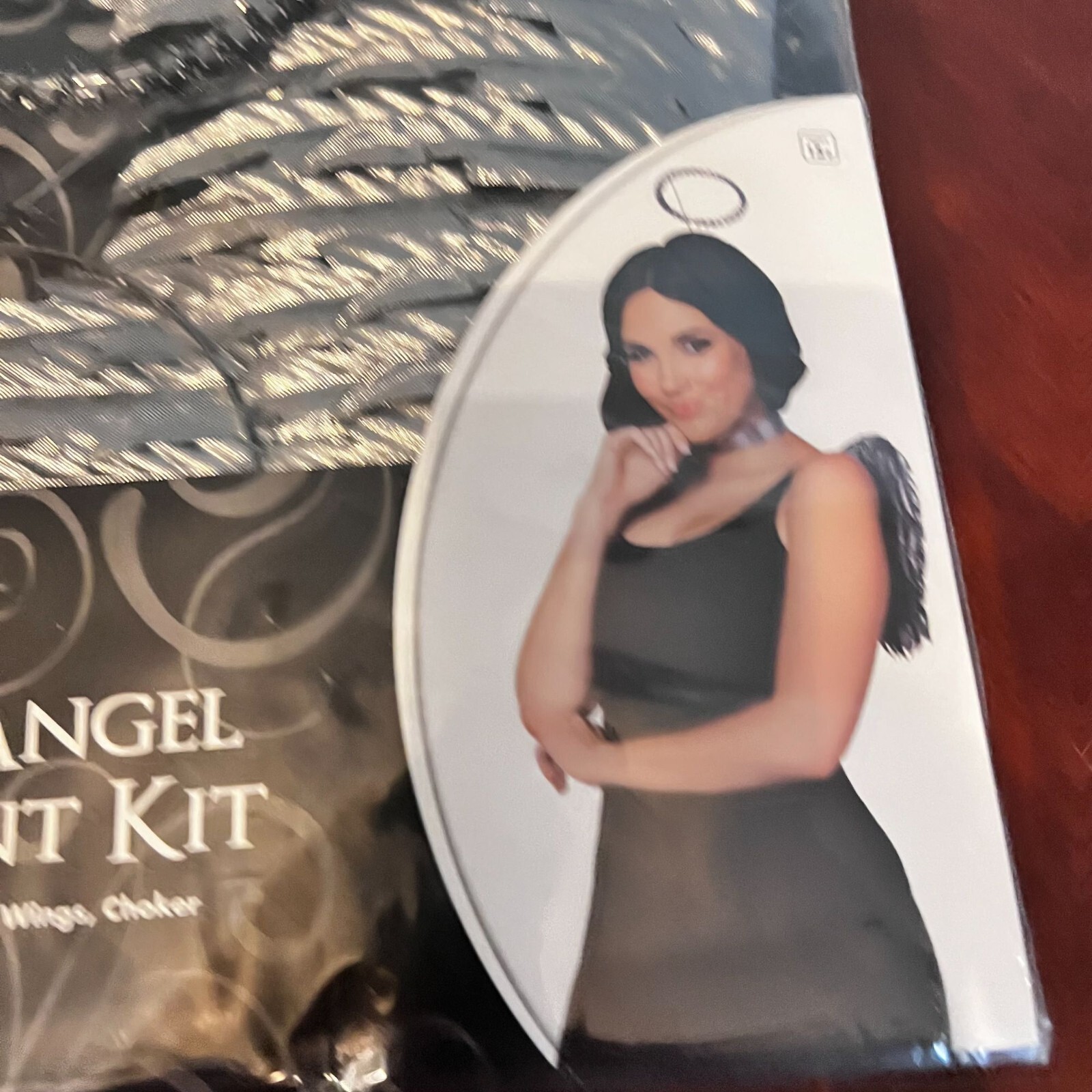 Spirit Fallen Angel Iridescent Costume halloween Halo Silver Wings & Choker