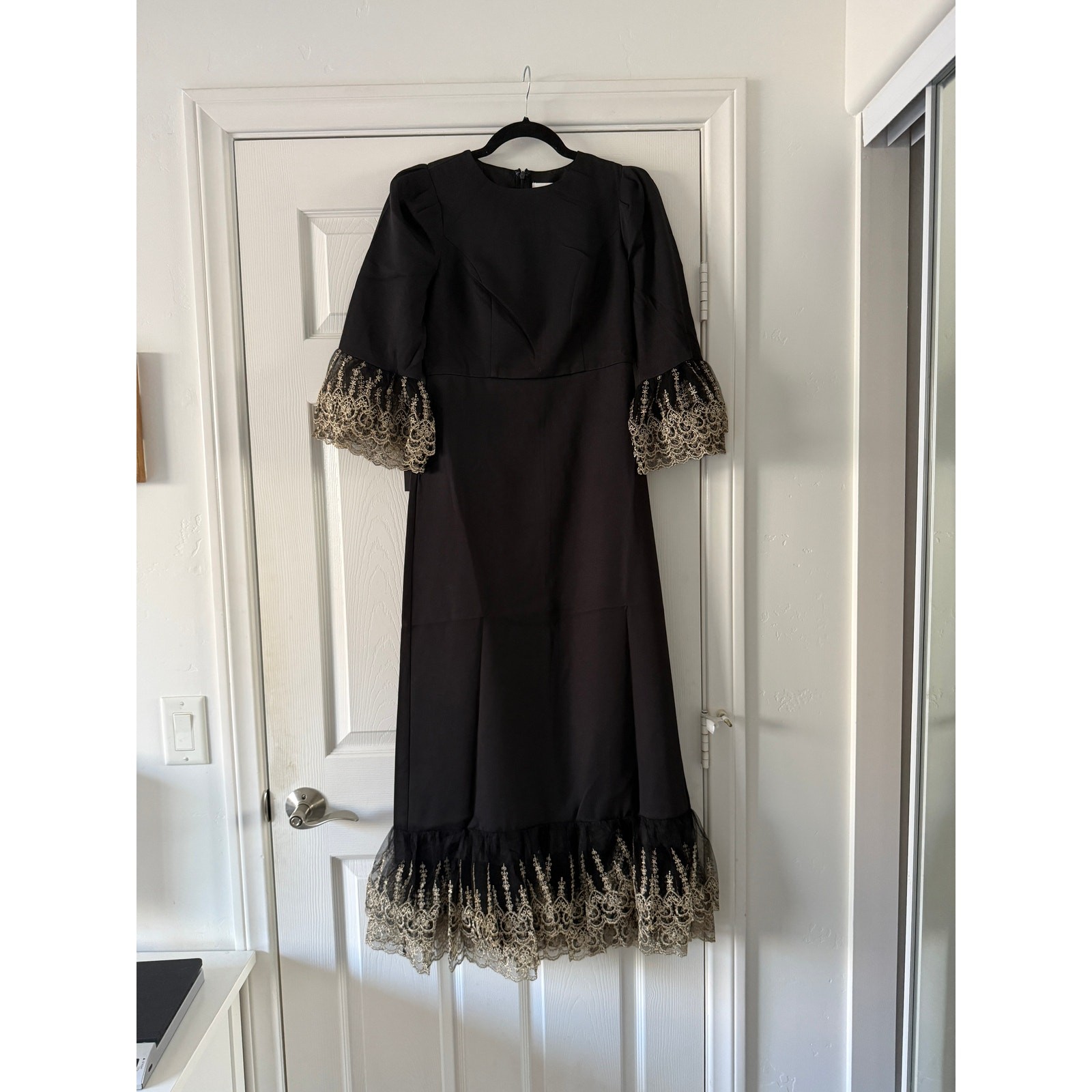 pomander place tuckernuck black with gold detailing lillith dress women x-small