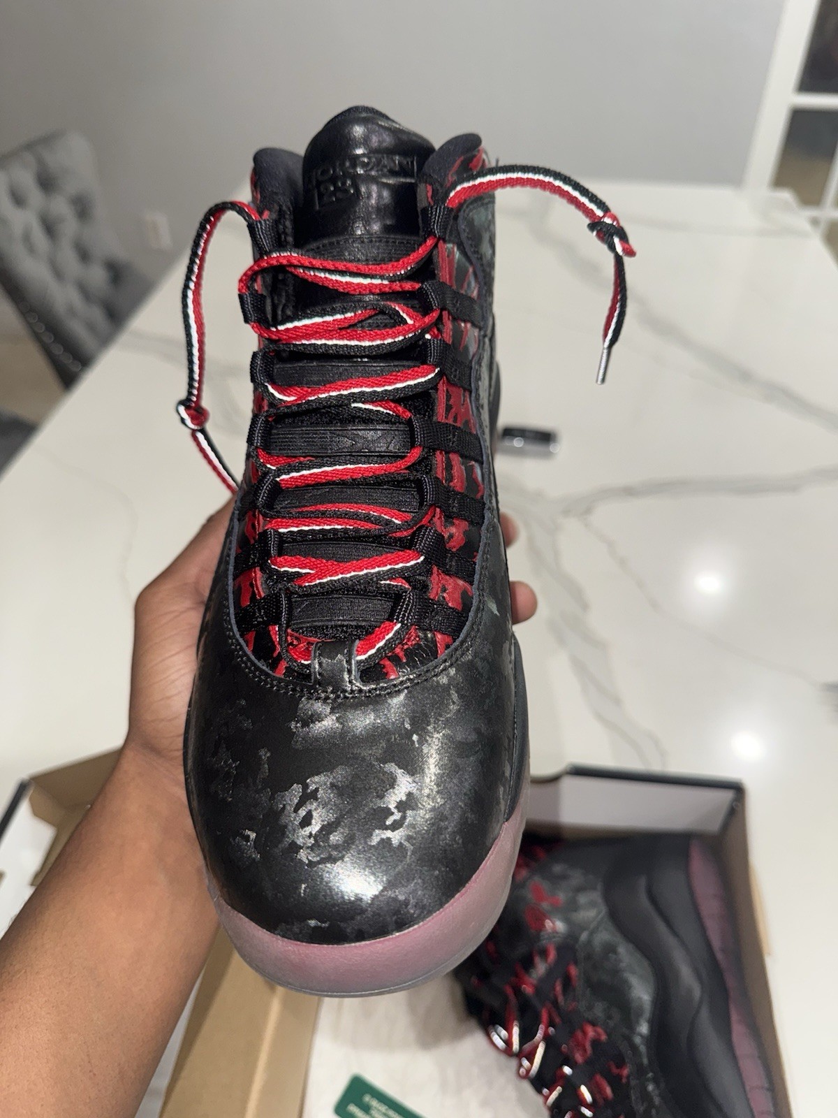 1x Worn Air Jordan 10 Retro DB Doernbecher SIZE 10 Black/Gym Red 2013