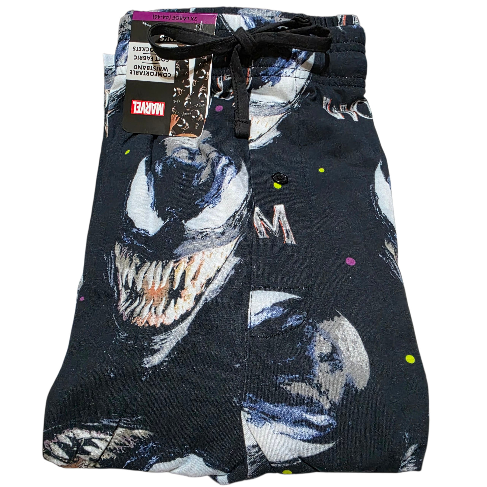 Marvel Venom Graphic Sleep Pant Men’s Size 2XL (44-46) Elasticized Waist Black