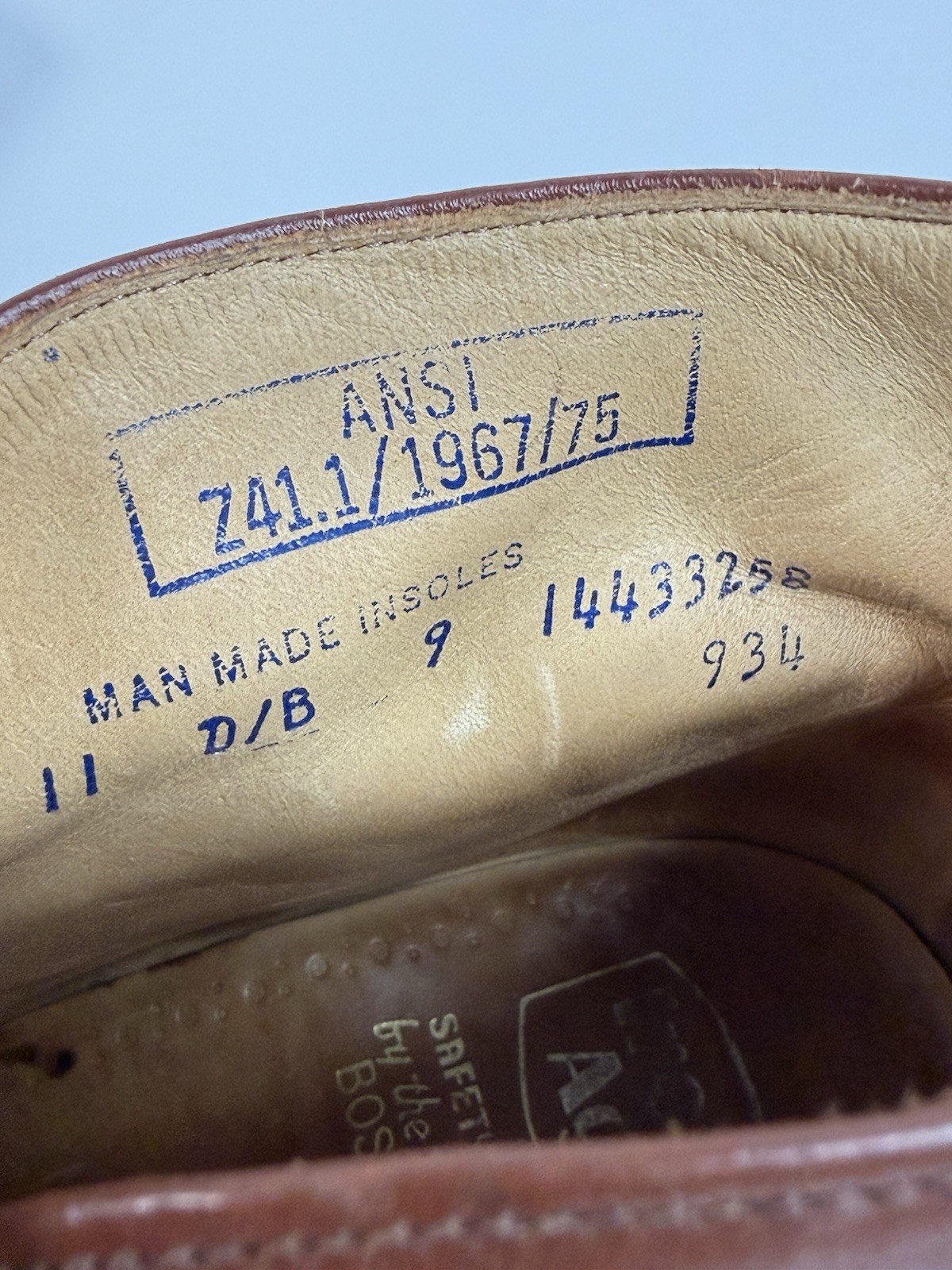 Vintage Bostonian Iron Age Steel Toe Boots Mens Size 11 Brown Leather Monk Strap
