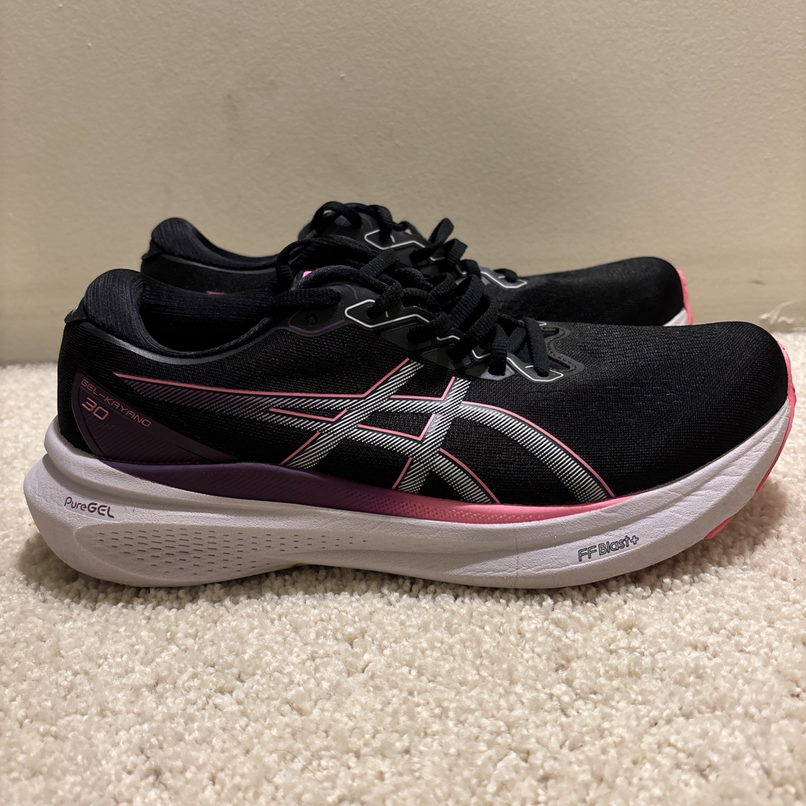ASICS Women Gel-Kayano 30 1012B357 Black Running Shoes Sneakers Size 9.5