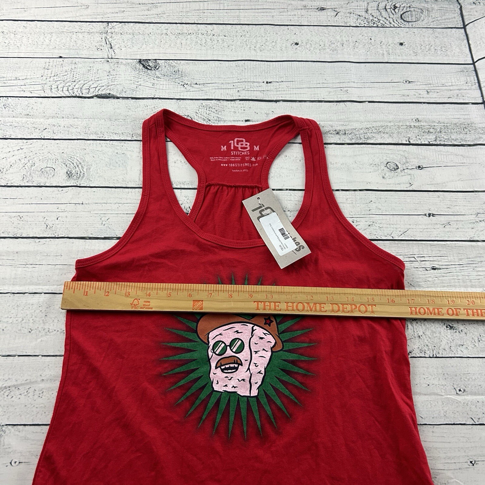 NEW 108 Stitches COPA Bug Print Sleeveless Tank Top Shirt Women’s Medium Red $30