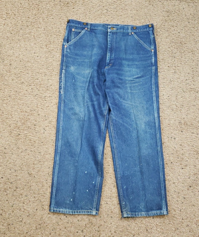 Vintage 80s Distressed LEE Logger Jeans Mens 42X30 (Real 40×30) -Made In USA
