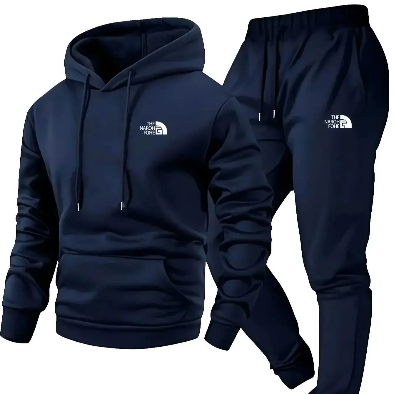 Men’s Autumn and Winter Pattern Casual Two-Piece Set Hooded Sweatshirt and Pants