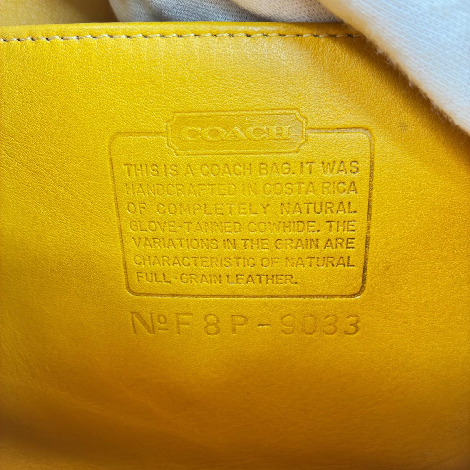 COACH Ergo Shoulder Bag, Yellow Leather Shoulder Bag 9033 leather yellow